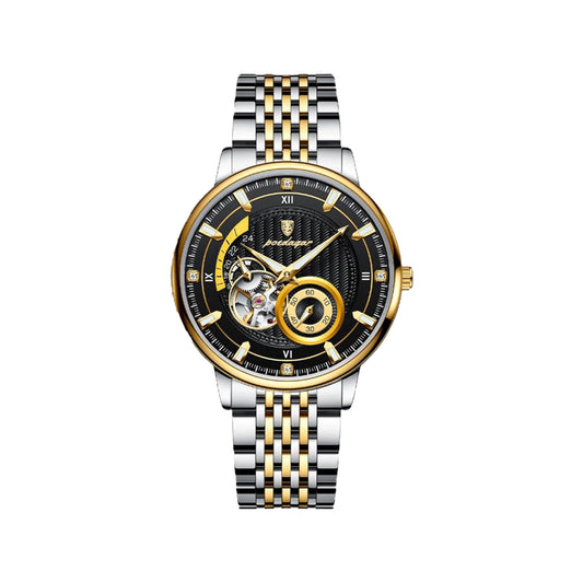 POEDAGAR 1416 Men’s Automatic Mechanical Watch – Black Dial Business Elegant Waterproof Wristwatch